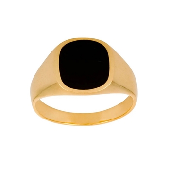Son of Noa Siegelring aus Gold mit schwarzem Onyx 13x13 mm für Herren