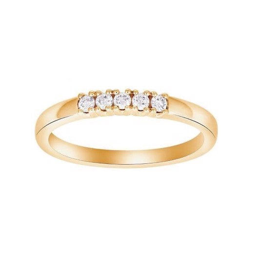 Siersbøl Heart Alliancering in 14 kt Gold mit 1-5 Steinen x 0,03 ct