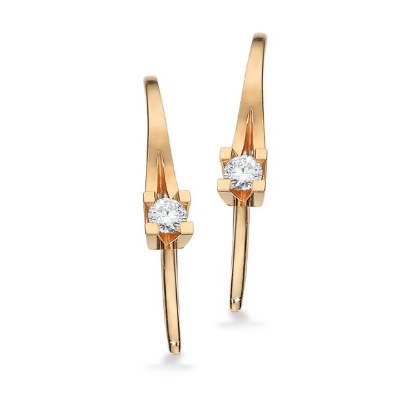Kleopatra Ohrringe 14 kt Gold. 0,10ct Diamant