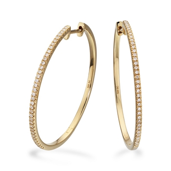 Dazzling - 14 kt. Creolen 30 mm mit insgesamt 0,27 H-W/SI Diamanten