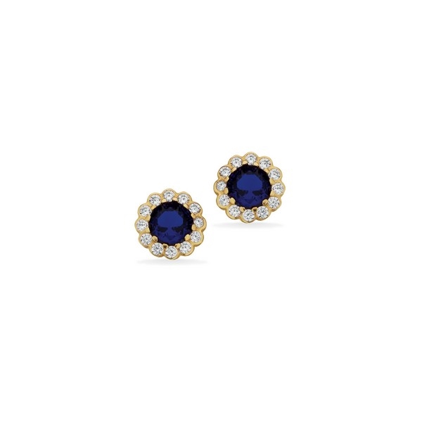 Scrouples - Ohrstecker Rosette blau 8 kt. Gold 123273