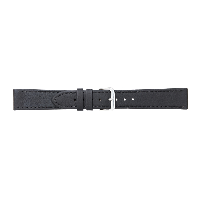 Weiches schwarzes Lederarmband von 14-22 mm