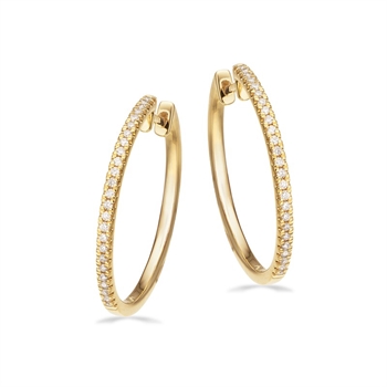 Dazzling - 14 kt. Creolen 20 mm mit insgesamt 0,19 H-W/SI Diamanten