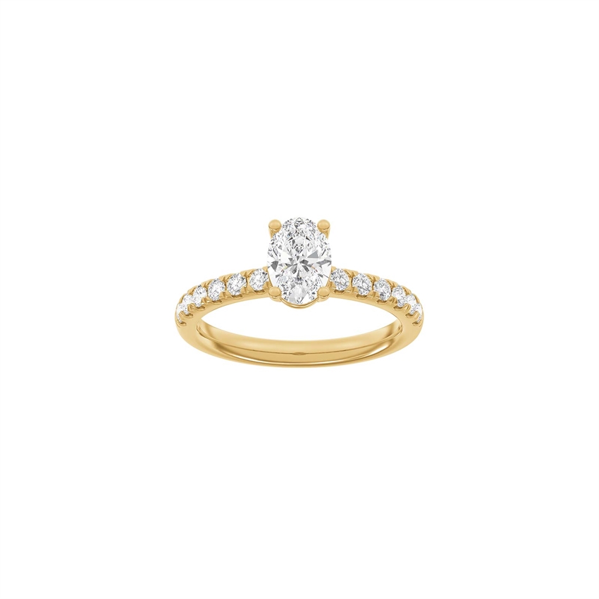 Klassischer ovaler Rotgoldring mit 1,4 Karat im Labor gezüchteten Diamanten von Siersbøl Luxury