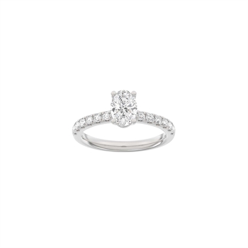 LUXUS Klassischer ovaler Weißgoldring mit 1,4 Karat im Labor gezüchteten Diamanten von Siersbøl Luxury