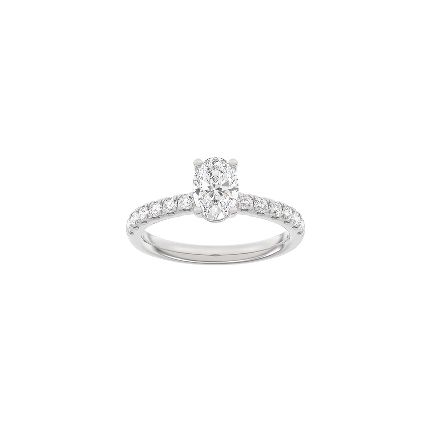 LUXUS Klassischer ovaler Weißgoldring mit 1,4 Karat im Labor gezüchteten Diamanten von Siersbøl Luxury