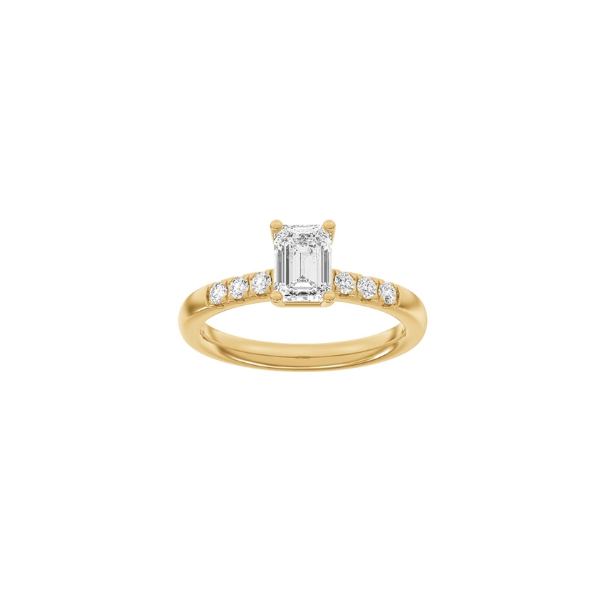 Siersbøl Luxury Classic quadratischer Ring in 14 kt Rotgold mit 1,2 ct im Labor gezüchteten Diamanten