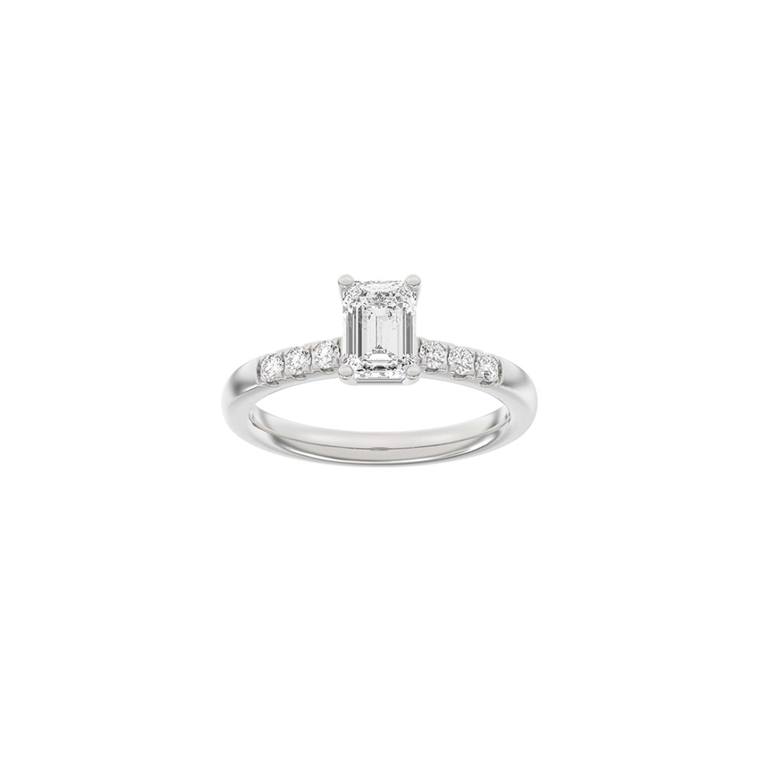 Siersbøl Luxury Classic quadratischer Ring in 14 kt Weißgold mit 1,2 ct im Labor gezüchteten Diamanten