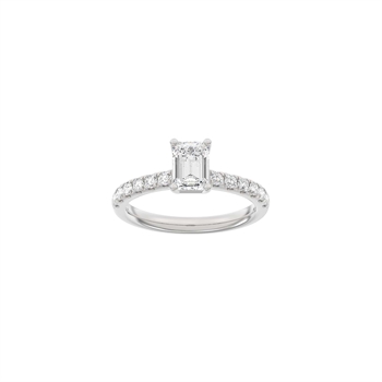 Siersbøl Luxury Classic quadratischer Ring in 14 kt Weißgold mit 1,4 ct im Labor gezüchteten Diamanten