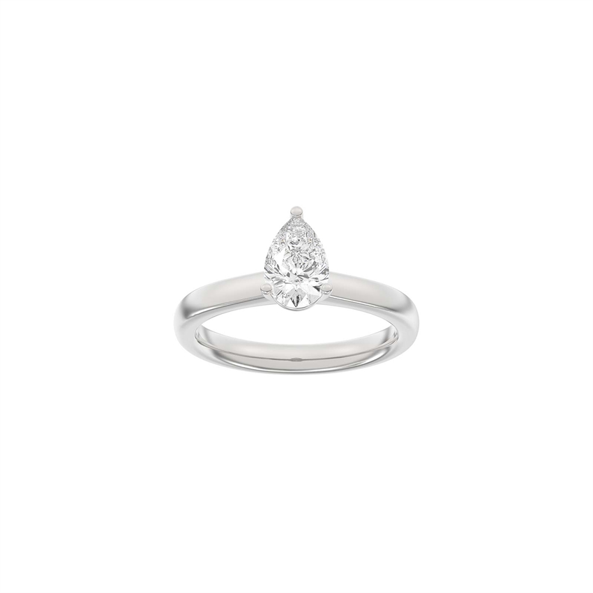 Tropfenförmiger Siersbøl -Luxusring in 14 kt Weißgold mit 1,0 ct im Labor gezüchtetem Diamanten