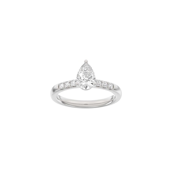 Siersbøl Luxusring in 14 kt Weißgold mit tropfenförmigen 1,2 ct Labordiamanten