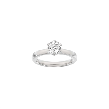 Moderner runder Weißgoldring mit 1,0 ct im Labor gezüchtetem Diamanten von Siersbøl Luxury