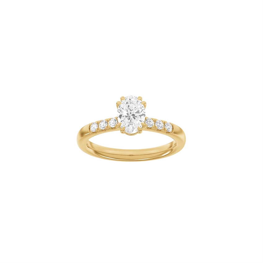 LUXUS Moderner ovaler Rotgoldring mit 1,2 ct TW/VS2-Labordiamanten von Siersbøl Luxury