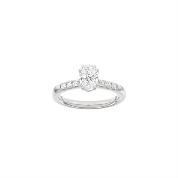 LUXUS Moderner ovaler Ring aus 14 Karat Weißgold mit 1,2 Karat im Labor gezüchteten Diamanten von Siersbøl Luxury
