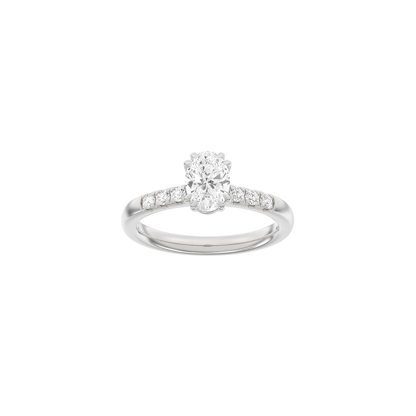 LUXUS Moderner ovaler Ring aus 14 Karat Weißgold mit 1,2 Karat im Labor gezüchteten Diamanten von Siersbøl Luxury