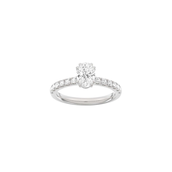 LUXUS Moderner ovaler Weißgoldring mit 1,4 Karat im Labor gezüchteten Diamanten von Siersbøl Luxury