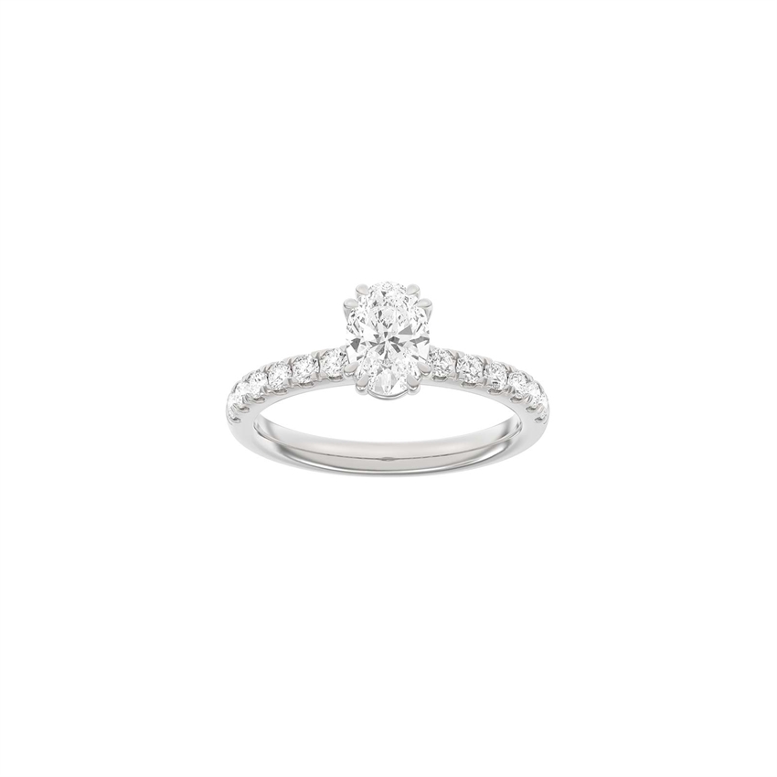 LUXUS Moderner ovaler Weißgoldring mit 1,4 Karat im Labor gezüchteten Diamanten von Siersbøl Luxury