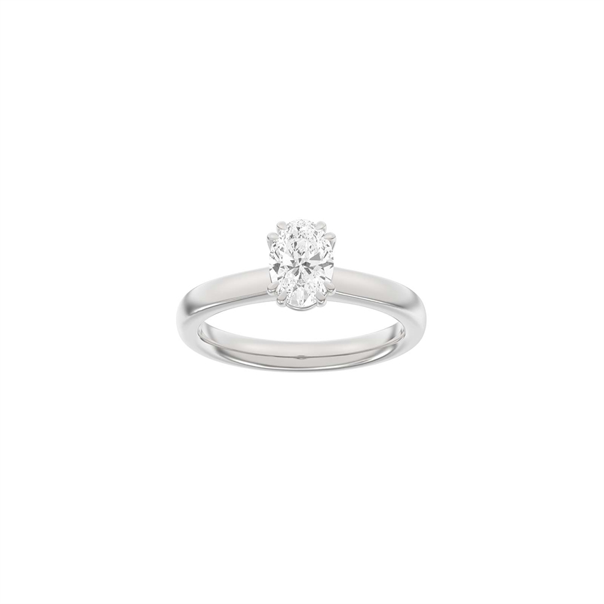 Siersbøl Luxury Modern quadratischer Ring in 14 kt Weißgold mit 1,0 ct im Labor gezüchtetem Diamanten