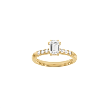 Siersbøl Luxury Modern quadratischer Ring in 14 kt Rotgold mit 1,2 ct im Labor gezüchteten Diamanten