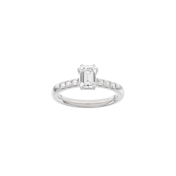 Siersbøl Luxury Modern quadratischer Ring in 14 kt Weißgold mit 1,2 ct im Labor gezüchteten Diamanten