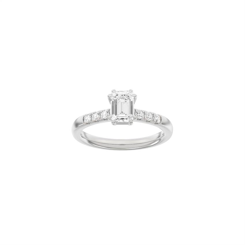 Siersbøl Luxury Modern quadratischer Ring in 14 kt Weißgold mit 1,2 ct im Labor gezüchteten Diamanten