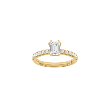 Siersbøl Luxury Modern quadratischer Ring in 14 kt Rotgold mit 1,4 ct im Labor gezüchteten Diamanten