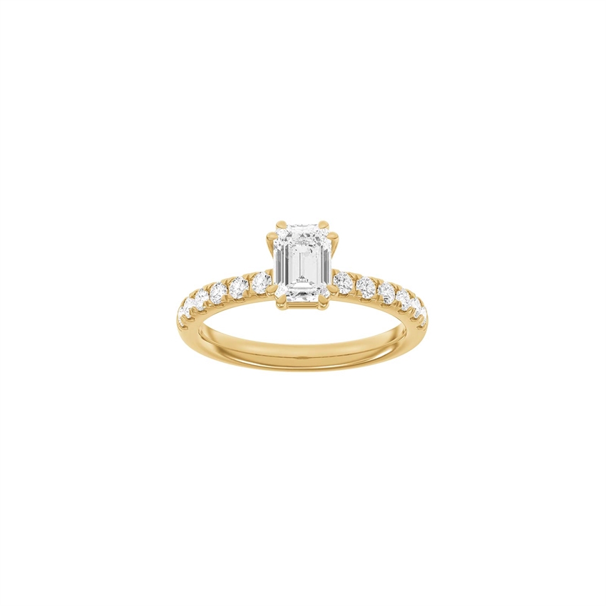Siersbøl Luxury Modern quadratischer Ring in 14 kt Rotgold mit 1,4 ct im Labor gezüchteten Diamanten