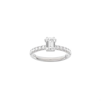 Siersbøl Luxury Modern quadratischer Ring in 14 kt Weißgold mit 1,4 ct im Labor gezüchteten Diamanten