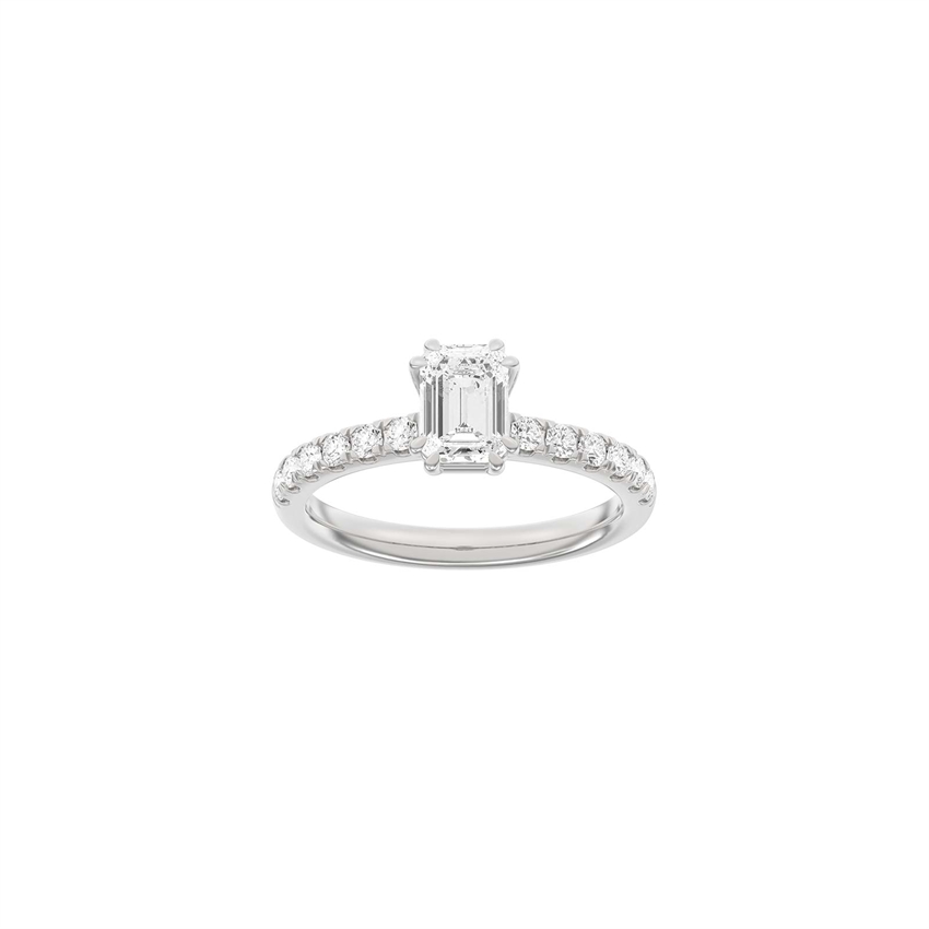 Siersbøl Luxury Modern quadratischer Ring in 14 kt Weißgold mit 1,4 ct im Labor gezüchteten Diamanten