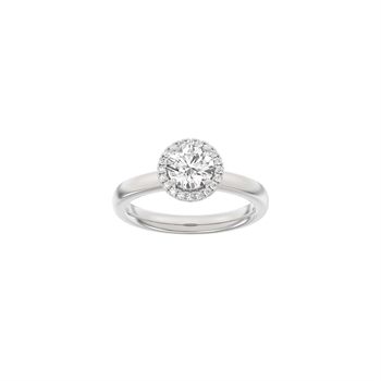Siersbøl Luxury Halo Rundring in 14 kt Weißgold mit 1,12 ct im Labor gezüchteten Diamanten