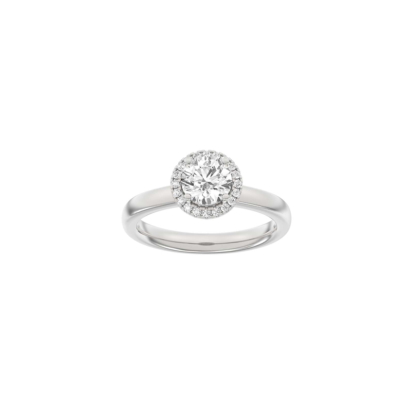 Siersbøl Luxury Halo Rundring in 14 kt Weißgold mit 1,12 ct im Labor gezüchteten Diamanten