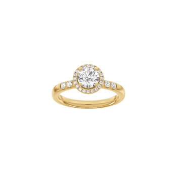 LUXUS Halo runder Rotgoldring mit 1,32 ct im Labor gezüchteten Diamanten von Siersbøl Luxury