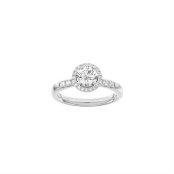 Siersbøl Luxury Halo Rundring in 14 kt Weißgold mit 1,32 ct im Labor gezüchteten Diamanten