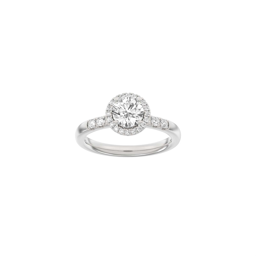 Siersbøl Luxury Halo Rundring in 14 kt Weißgold mit 1,32 ct im Labor gezüchteten Diamanten