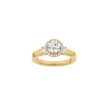 Rotgoldring mit rundem Halo und 1,45 ct im Labor gezüchteten Diamanten von Siersbøl Luxury