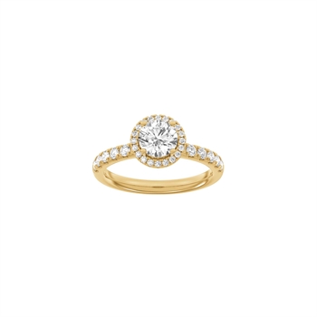 Runder Halo-Ring in 14 Karat Rotgold mit 1,52 Karat im Labor gezüchteten Diamanten von Siersbøl Luxury