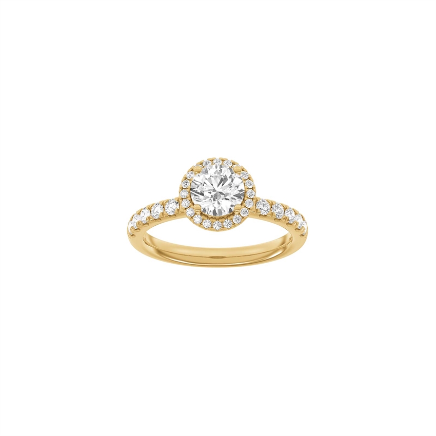Runder Halo-Ring in 14 Karat Rotgold mit 1,52 Karat im Labor gezüchteten Diamanten von Siersbøl Luxury