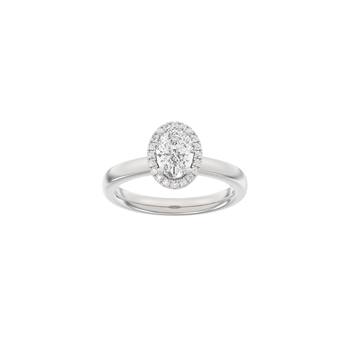 Siersbøl Luxury Halo ovaler Ring in 14 kt Weißgold mit 1,12 ct im Labor gezüchteten Diamanten