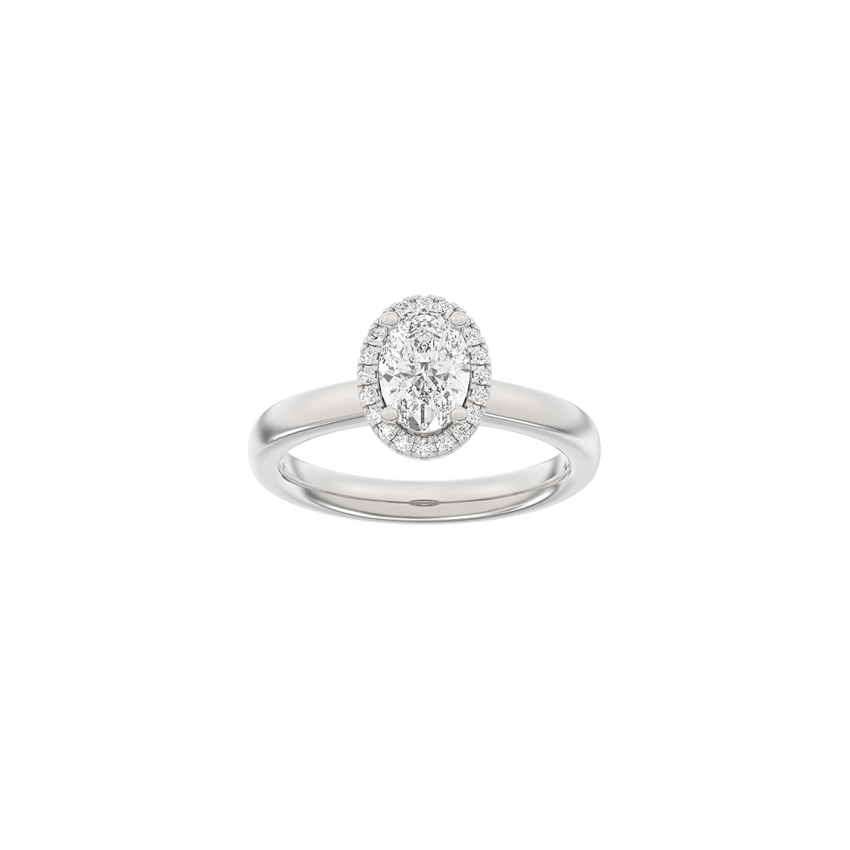 Siersbøl Luxury Halo ovaler Ring in 14 kt Weißgold mit 1,12 ct im Labor gezüchteten Diamanten