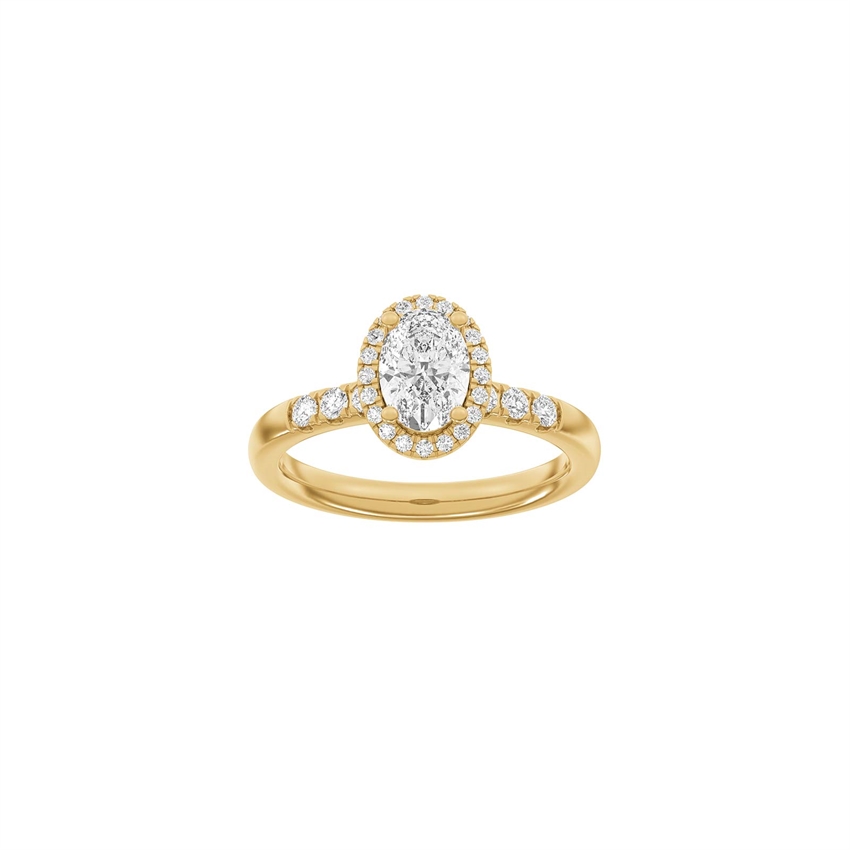 LUXUS-Halo-Ring aus ovalem Rotgold mit 1,32 ct im Labor gezüchteten Diamanten von Siersbøl Luxury
