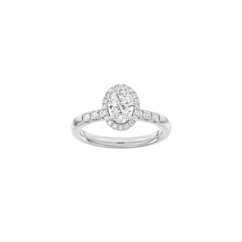 Siersbøl Luxury Halo ovaler Ring in 14 kt Weißgold mit 1,32 ct im Labor gezüchteten Diamanten