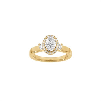 LUXUS-Halo-Ovalring in 14 Karat Rotgold mit 1,45 Karat im Labor gezüchteten Diamanten von Siersbøl Luxury