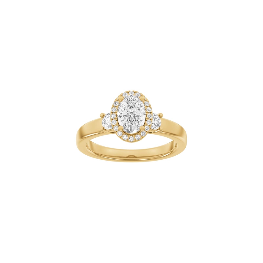 LUXUS-Halo-Ovalring in 14 Karat Rotgold mit 1,45 Karat im Labor gezüchteten Diamanten von Siersbøl Luxury