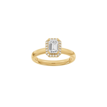 Quadratischer Halo-Ring in Rotgold mit 1,12 ct im Labor gezüchteten Diamanten von Siersbøl Luxury
