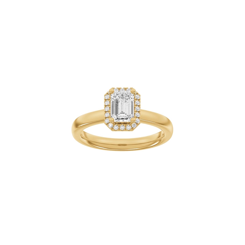 Quadratischer Halo-Ring in Rotgold mit 1,12 ct im Labor gezüchteten Diamanten von Siersbøl Luxury