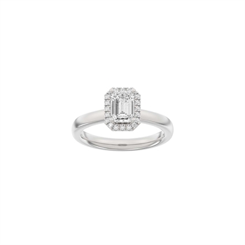Siersbøl Luxury Halo Quadratring in 14 kt Weißgold mit 1,12 ct im Labor gezüchteten Diamanten