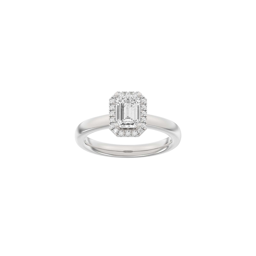 Siersbøl Luxury Halo Quadratring in 14 kt Weißgold mit 1,12 ct im Labor gezüchteten Diamanten