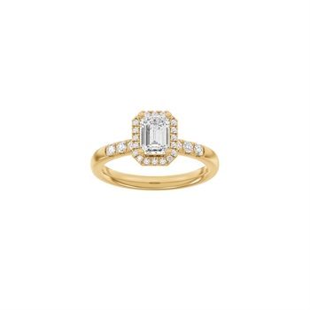 LUXUS-Halo-Quadratring in 14 Karat Rotgold mit 1,32 Karat im Labor gezüchteten Diamanten von Siersbøl Luxury