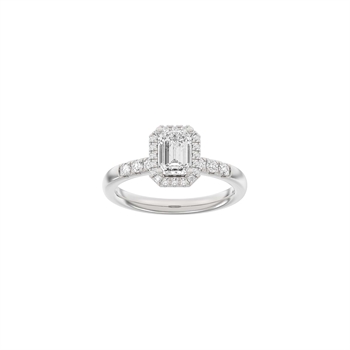 Siersbøl Luxury Halo Quadratring in 14 kt Weißgold mit 1,32 ct im Labor gezüchteten Diamanten