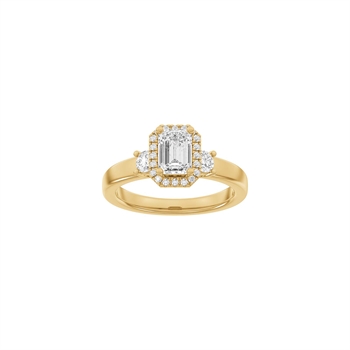 LUXUS-Halo-Quadratring in 14 Karat Rotgold mit 1,45 Karat im Labor gezüchteten Diamanten von Siersbøl Luxury